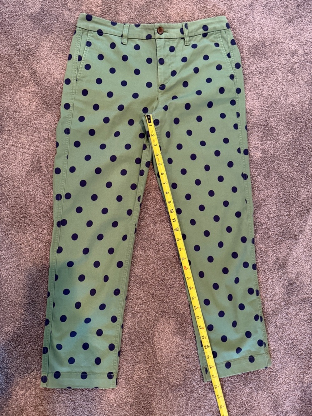 J.Crew Green High-Rise Girlfriend Chino